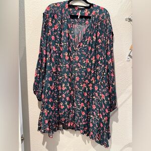 FREE PEOPLE mini tunic floral dress